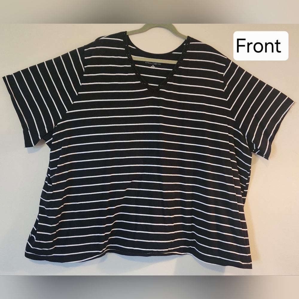 WOMEN'S PLUS SIZE 6X CATHERINE'S SUPREMA STRIPED T-SHIRT